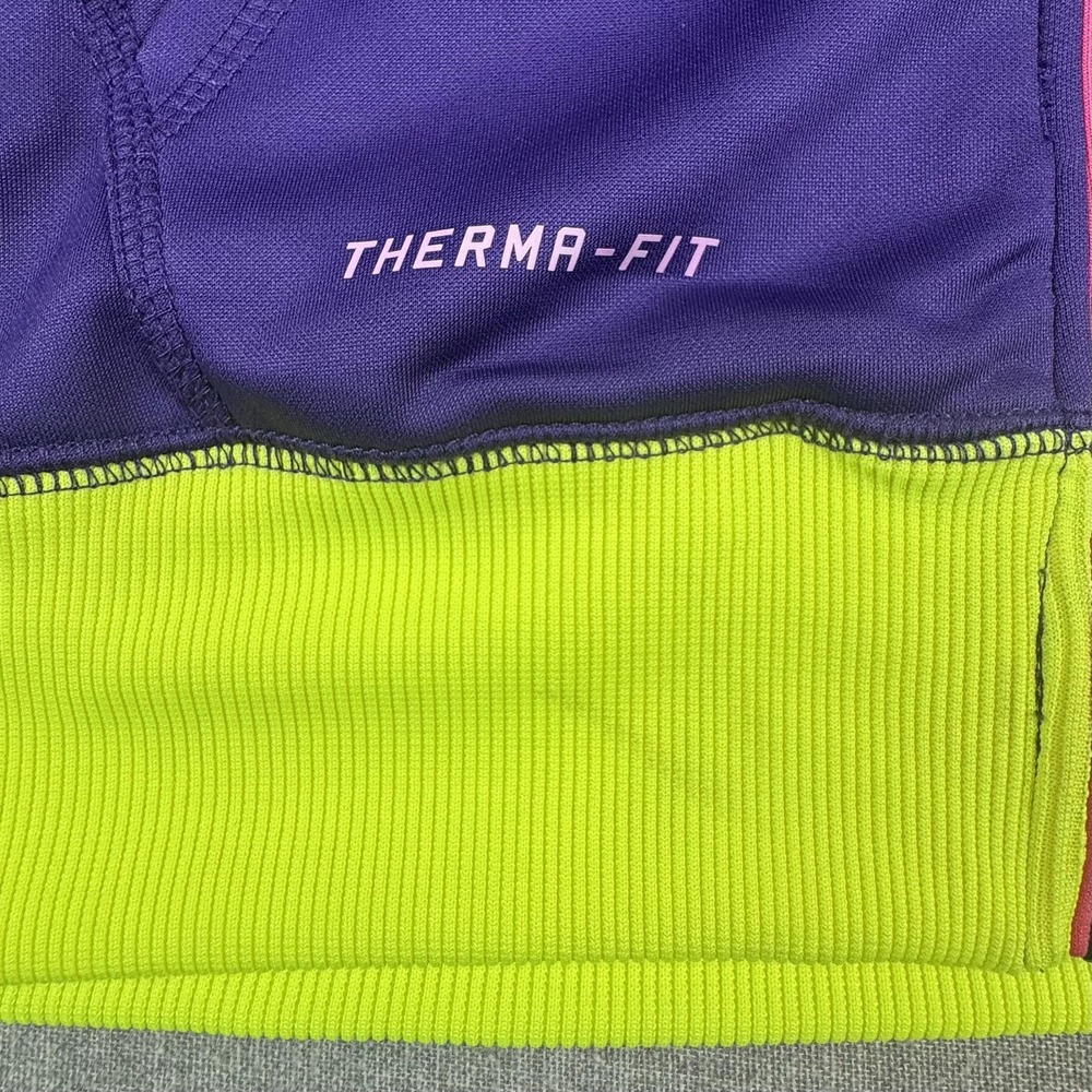 Jordan Hoodie Youth XL Purple Therma-Fit Full Zip Fleece Neon Cuffs Hem Athletic - Picture 2 of 12